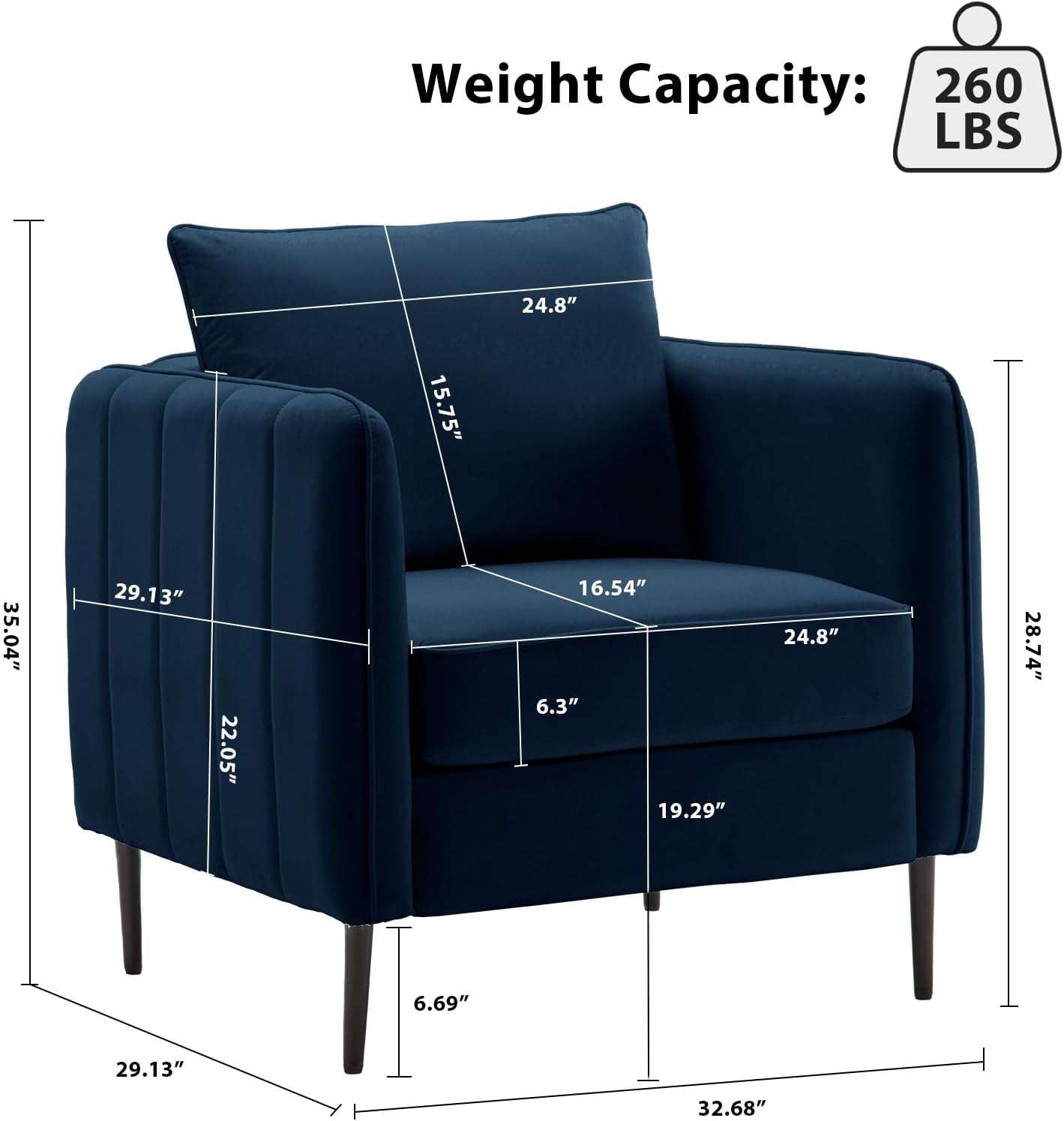Camilla - Modern Velvet Accent Chair