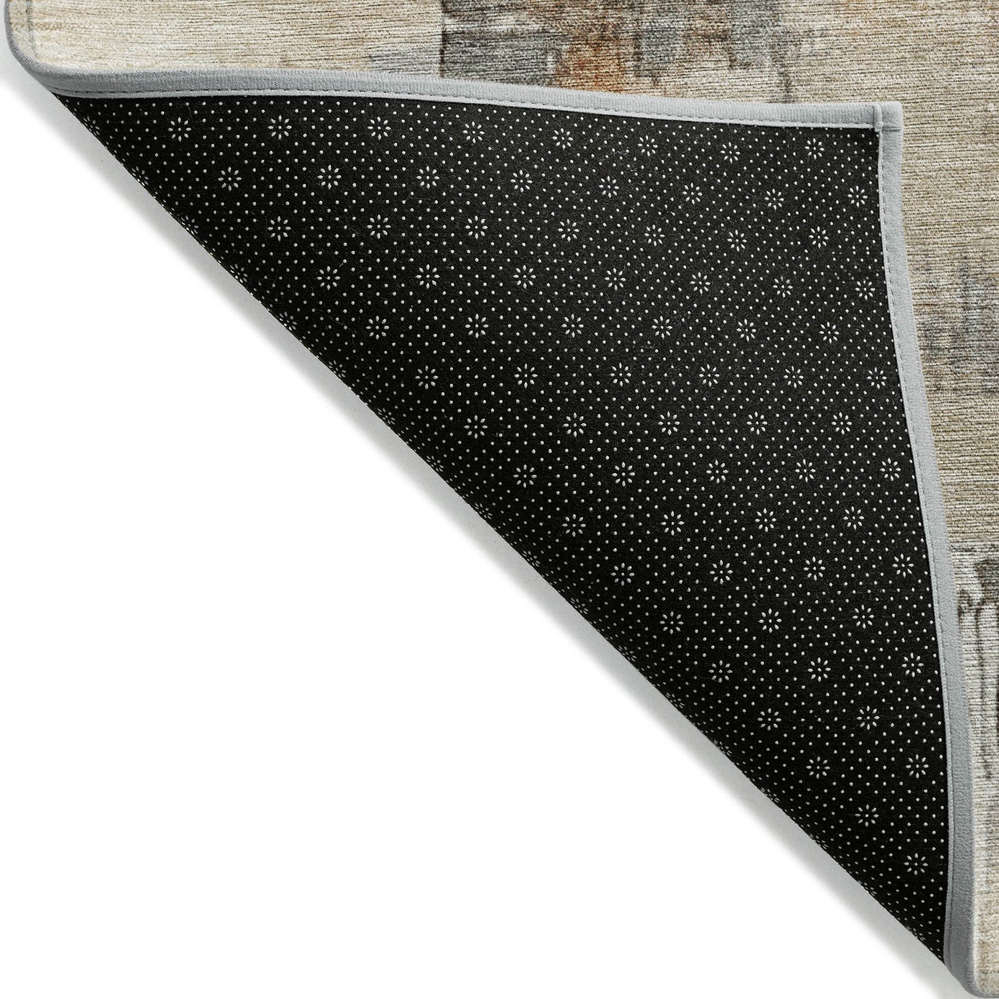 9' X 12' Ivory And Rust Abstract Washable Indoor Outdoor Area Rug