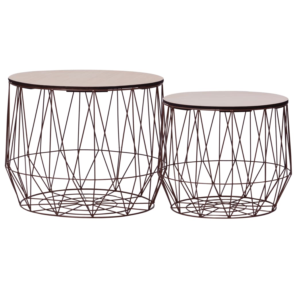 vidaXL Coffee Table 2 pcs Round End Table Sofa Table Living Room Furniture