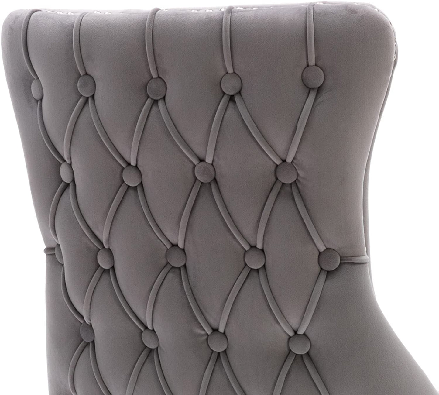 Erin - Set of 2 Light Gray Velvet Tufted Wingback Chairs