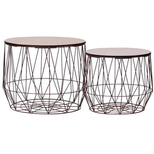 vidaXL Coffee Table 2 pcs Round End Table Sofa Table Living Room Furniture